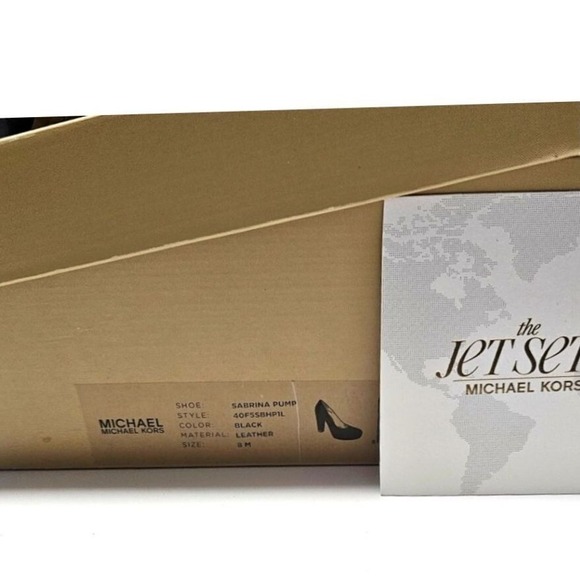 Michael Kors Black Leather Platform Pumps Classic High Heel Office Party Shoes 8 - Picture 11 of 11